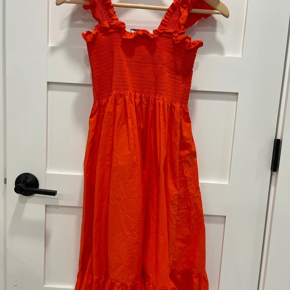 Cute Quince smocked sleeveless Red dress M - Picture 2 of 8